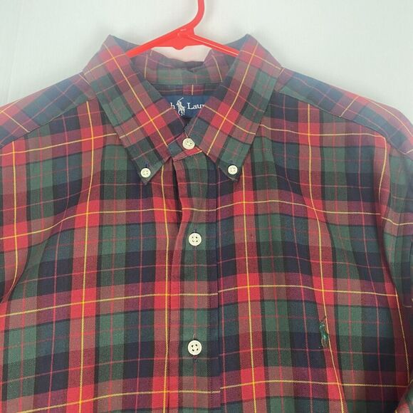 Polo Ralph Lauren Shirt Men SZ L Green Red Plaid Button Down Classic Fit Pony - Picture 10 of 16
